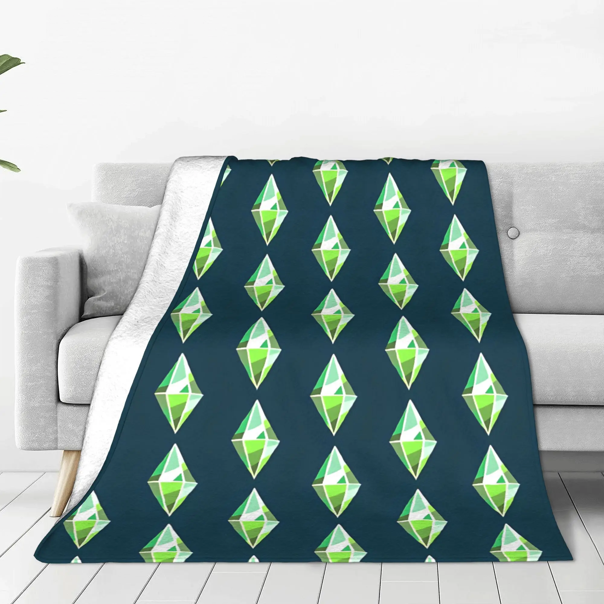 Travel Accessories Ideas - Koc z geometrycznym wzorem w romby,